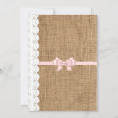 Dentelle et Faire-part de mariage Floral Burlap (Dos)