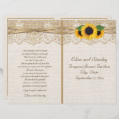 Dentelle et tournesol burap programme de mariage f (Devant / Derrière)