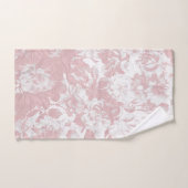 Dentelle florale blanche de corail rose à la mode (Serviette à main)