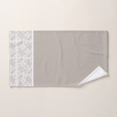 Dentelle florale blanche et grise (Serviette à main)