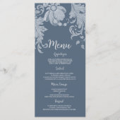 Dentelle florale bleu mauve simple Menu Mariage (Devant)