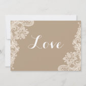 Dentelle Florale Faire-part de mariage Brown Et Bl (Dos)