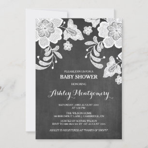 Dentelle florale   Invitation Baby shower de table