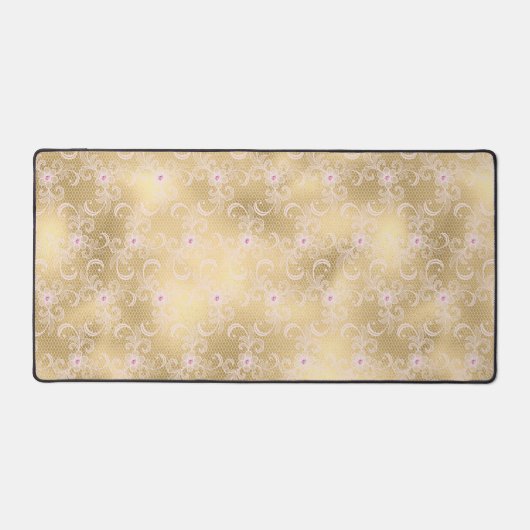 Dentelle florale rose or (Recto)