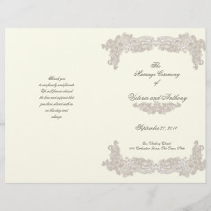 Dentelle florale victorienne Programme de mariage 