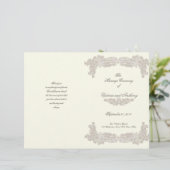 Dentelle florale victorienne Programme de mariage (Debout devant)