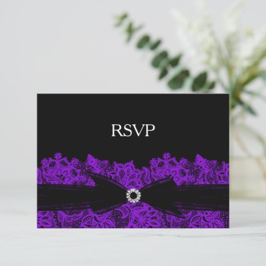 Dentelle florale violet chic RSVP (Debout devant)