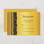 Dentelle française RSVP en or (Devant / Derrière)