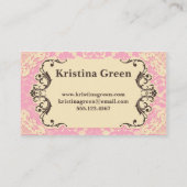 Dentelle Girly de rose de carte de visite de (Dos)