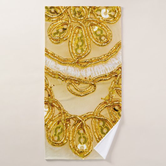 Dentelle jaune doré rayé. texture Arrière - plan, (Serviette de bain)
