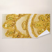 Dentelle jaune doré rayé. texture Arrière - plan, (Serviette de bain)