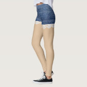 Dentelle Leggings Denim Shorts (Gauche)