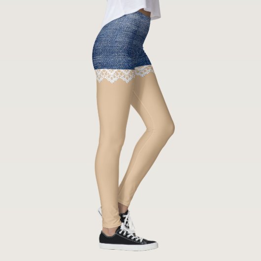Dentelle Leggings Denim Shorts (Droite)