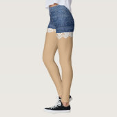 Dentelle Leggings Denim Shorts (Gauche)