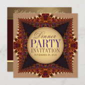 Dentelle Lune de la Terre Invitations de Dîner Adu (Devant / Derrière)