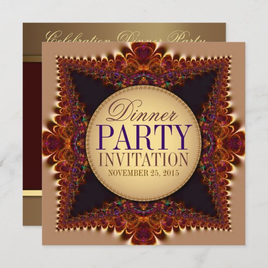 Dentelle Lune de la Terre Invitations de Dîner Adu (Devant / Derrière)