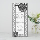 Dentelle noire arabesque, invitation de mariage 4x (Debout devant)