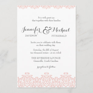 Dentelle noire Elégante invitation de mariage