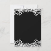 Dentelle noire et blanche Élégant mariage RSVP (Dos)