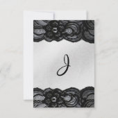Dentelle noire et invitations blanches de mariage (Dos)