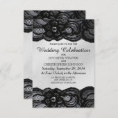 Dentelle noire et invitations blanches de mariage (Devant / Derrière)