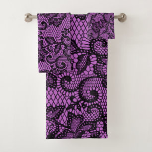 Dentelle noire et rose Faux