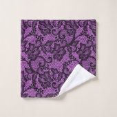 Dentelle noire et rose Faux (Gant de toilette)