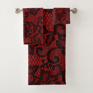 Dentelle Noire Et Rouge Des Faux