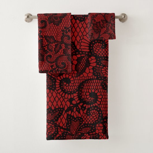 Dentelle Noire Et Rouge Des Faux (En situation)