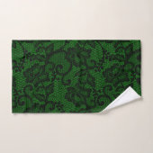 Dentelle noire et verte des Faux (Serviette à main)
