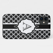 Dentelle noire Monogramme coque iphone Mate (Dos (Horizontal))
