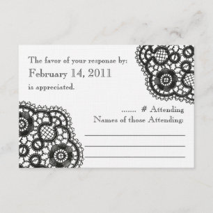 Dentelle noire sur blanc (cartes de réponse Mariag