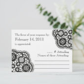 Dentelle noire sur blanc (cartes de réponse Mariag (Debout devant)