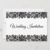 Dentelle noire sur Faire-part de mariage arrière - (Dos)