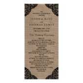 Dentelle noire sur le programme de mariage de Burl (Devant)