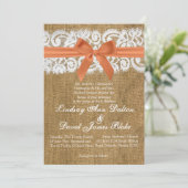 Dentelle orange Faire-part de mariage 5 x 7 (Debout devant)