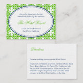 Dentelle ovale marine verte préppie carte de récep (Devant / Derrière)