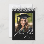 Dentelle Photo Graduation Carte de remerciements p (Devant)