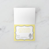 Dentelle pliée Carte de remerciements gris jaune d (Intérieur)
