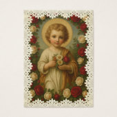 Dentelle Rose commémorative Christ Enfant (Devant)