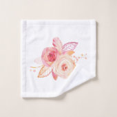 Dentelle rose des roses florale (Gant de toilette)