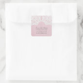 Dentelle rose élégante Enregistrer Stickers Date (Sac)