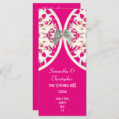 Dentelle rose et blanc damassé programme de mariag (Devant / Derrière)