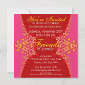 Dentelle rose et rouge Digi Invitation de graduati (Dos)