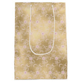 Dentelle rose or élégant sac cadeau pour le nouvea (Dos)