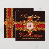 Dentelle rouge de Regal Diva Invitation (Devant / Derrière)