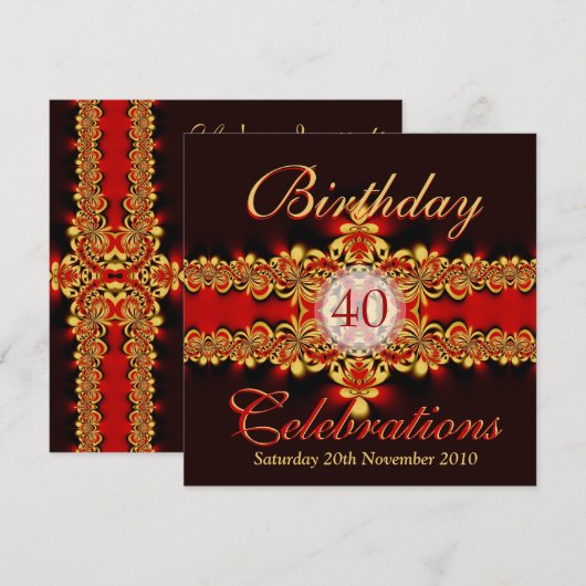 Dentelle rouge de Regal Diva Invitation (Devant / Derrière)