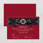Dentelle rouge et noire et poule perle RSVP (Devant / Derrière)