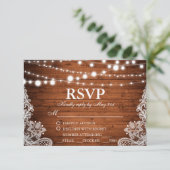 Dentelle RSVP Rustique Mariage avec cordon lumineu (Debout devant)