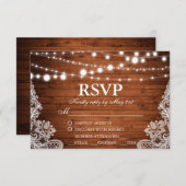 Dentelle RSVP Rustique Mariage avec cordon lumineu (Devant / Derrière)